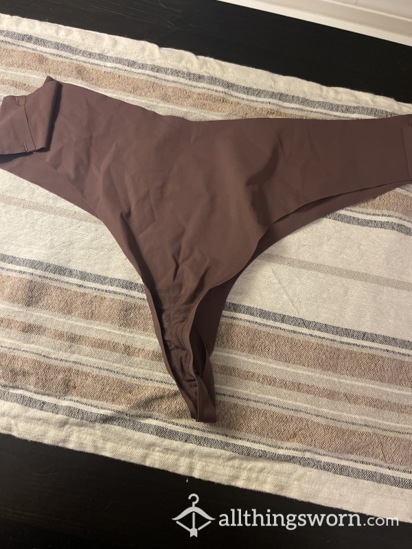 Brown Thong Panties - Worn All Up In There!