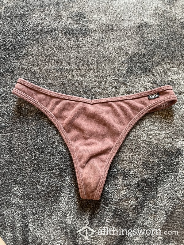 Brown Vs Pink Cotton Thong