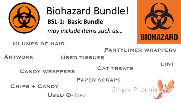 BSL-1 Biohazard Bundle!!  Xx  Disgust Training, Cleaning Task, Or Surprise Care Package - You Must Take Out My Trash!  ;) Xx