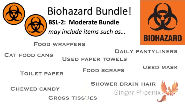 BSL-2 Biohazard Bundle!!  Xx  Disgust Training, Cleaning Task, Or Surprise Care Package - You Must Take Out My Trash!  ;) Xx