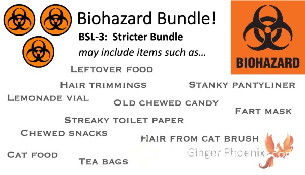 BSL-3 Biohazard Bundle!!  Xx  Disgust Training, Cleaning Task, Or Surprise Care Package - You Must Take Out My Trash!  ;) Xx