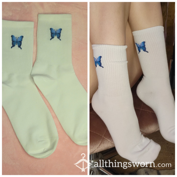 Butterfly Crew Socks In Cotton Material To Be Worn 3 Days Free W Shipping Included