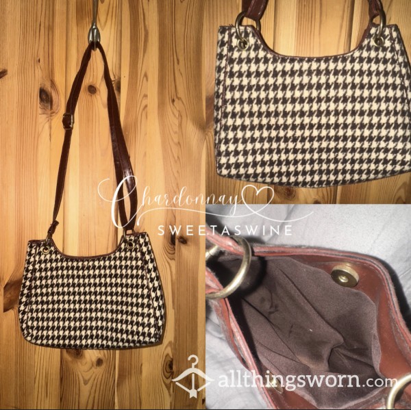👜Buyers & Sellers| Cute Brown Houndstooth Bag 🤎