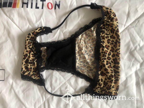 Cabin Crew Used Ice Silk Leopard Lace Panties BN3 (ladyyaoying Cabin Crew Used Panty)