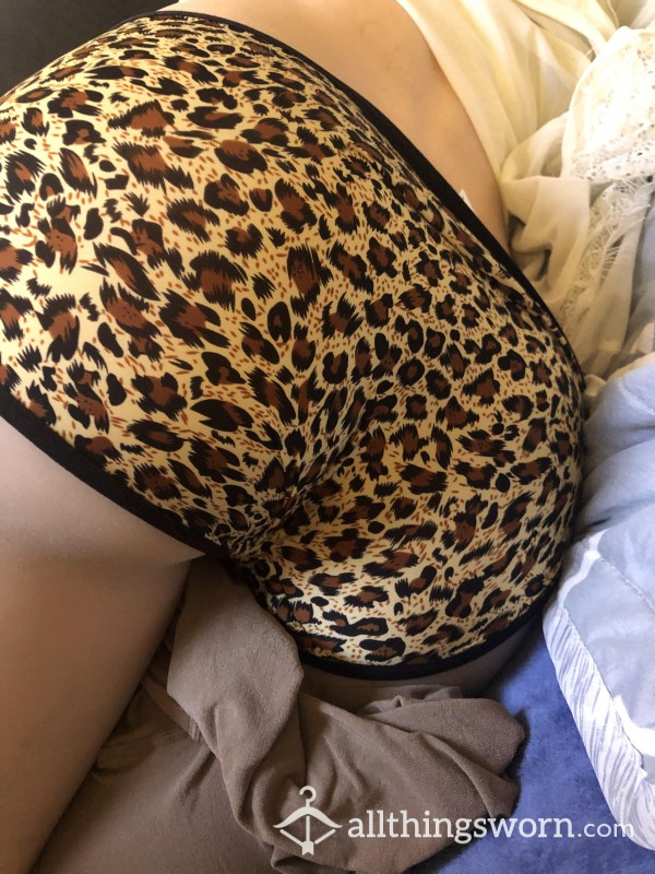 Cabin Crew Used Sexy Wild Leopard Print Triangle Large Package Hip Panties Lyy-p4