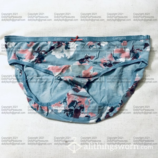 Cacique Cotton Full Backs - Cacique Floral - 5 Years Worn - Very Stained - Travel Nurse Panties