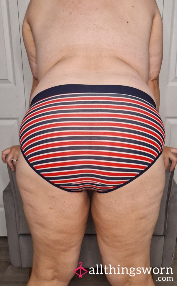 Cacique Cotton Red, White And Blue Hipsters Panty