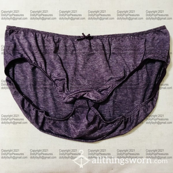 Cacique Full Back - Purple Satin, Polyester - 5years Worn - Travel Nurse Panties