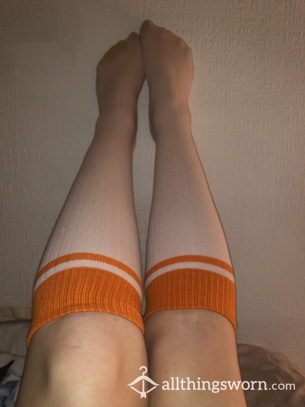 Calf Length Knee High Stained Socks