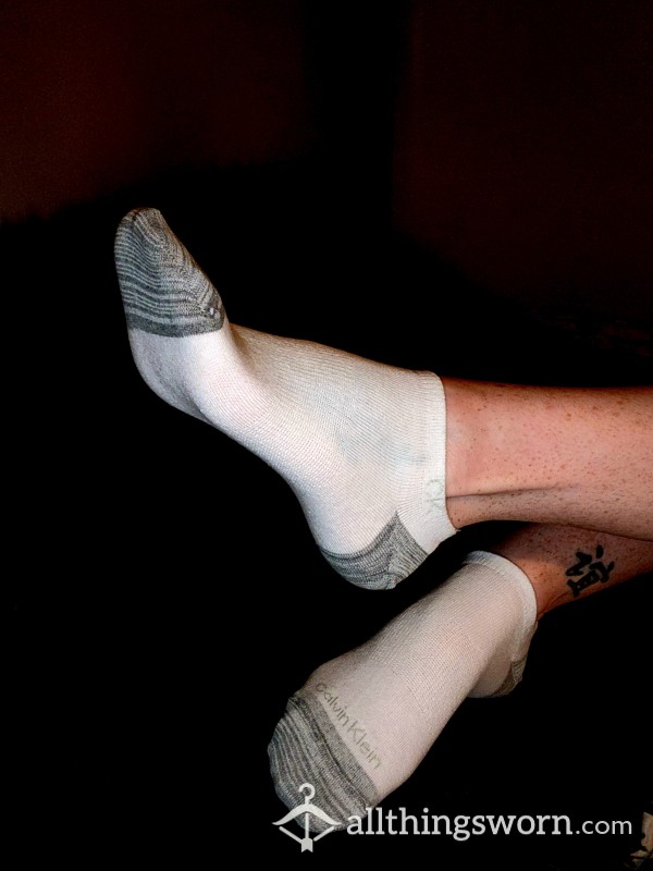 Calvin Klein Ankle Socks (White/Light Gray)