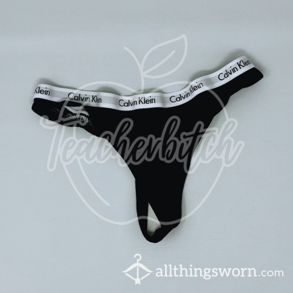 Calvin Klein Black Cotton Thong (S)