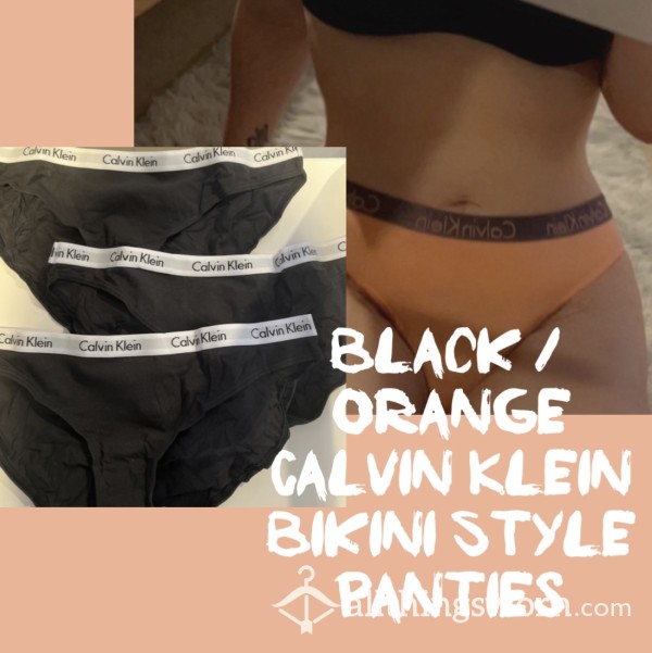 Calvin Klein Black/ Orange Bikini Panties