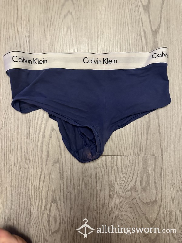 Calvin Klein Well Worn Navy Blue Boyshorts