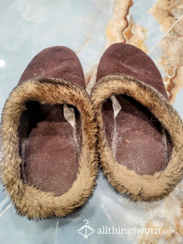 Carelessly Worn House Slippers Size 7