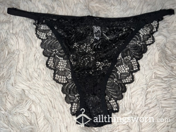 Cheeky Black Lacy Panties With Adjustable Sides $30aud