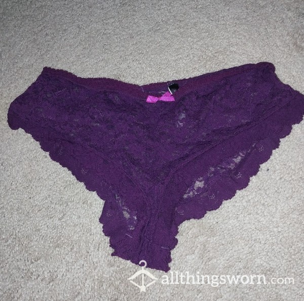 Cheeky Maroon Lace And Cotton