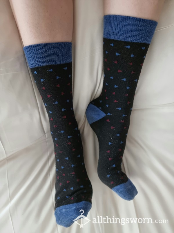 🖤💙 Cheesy And Vinegary Scented | Black And Blue Work Socks | 3 Day Wear+ | 12hr Shifts | Free UK P&P 🇬🇧 💖