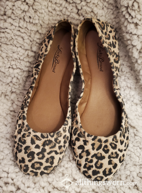 Cheetah Print Lucky Brand Ballet Flats - Worn & Super Cute - Size 9