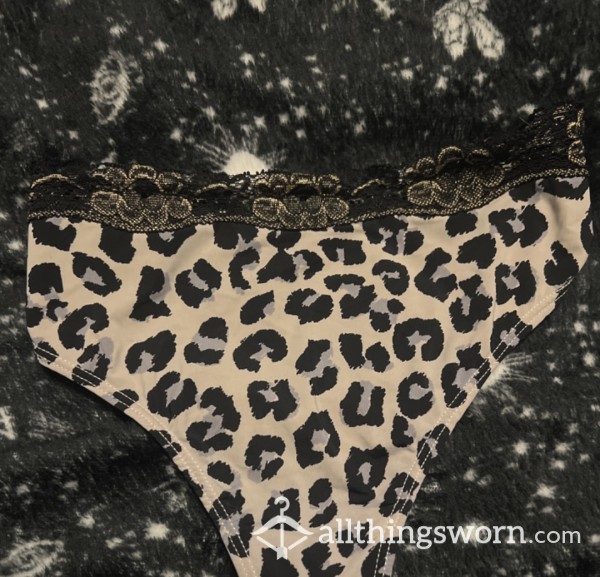 Cheetah Print Silk Thongs