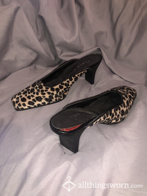 Cheetah 🐆 Worn Out Low Heels | Slip On Heels | Size 6