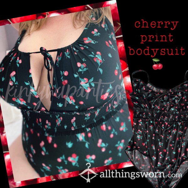 Cherry Print Bodysuit - Includes 2-day Wear & U.S. Shipping
