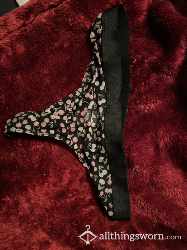 Cherry See- Through Thong, Worn For 24hrs, +5$ For Extra Days Worn
