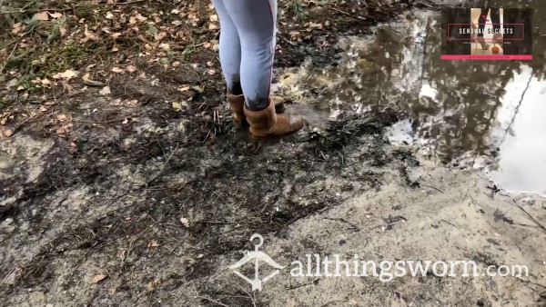 Chesnut Uggs Nearly Stay Dry Before Puddles Appear (T)