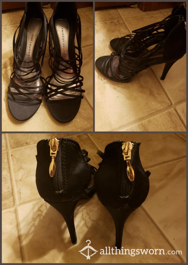 Chinese Laundry Black Strappy Heels