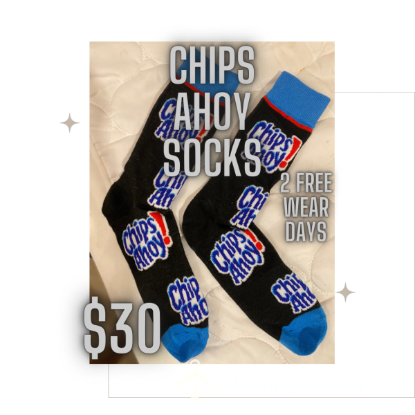 🍪 CHIPS - - AHOY  Black & Blue Long Socks