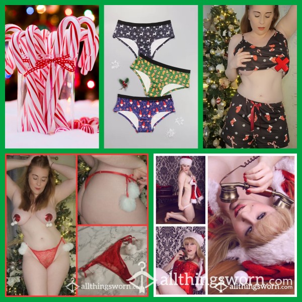 Christmas Box ❤️❤️ 10 Items !! Panties /socks / Pj / Custom Video & Images / Candy Cane And More !! ❤️😈 Customed To Your Likes 😈❤️