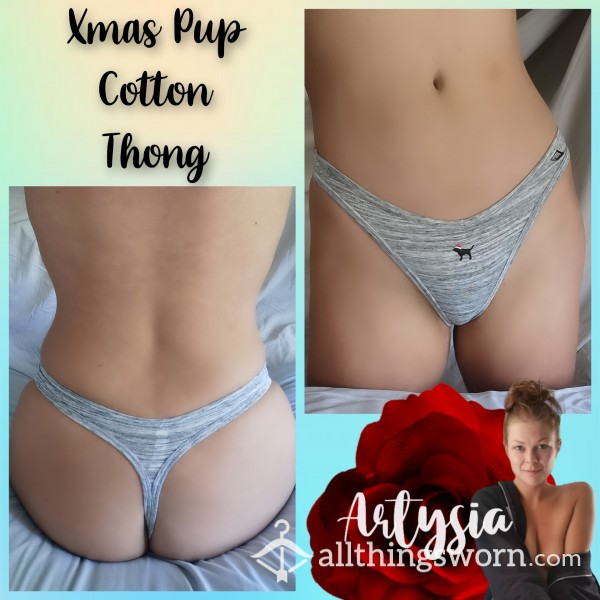 Christmas Puppy Cotton Thong