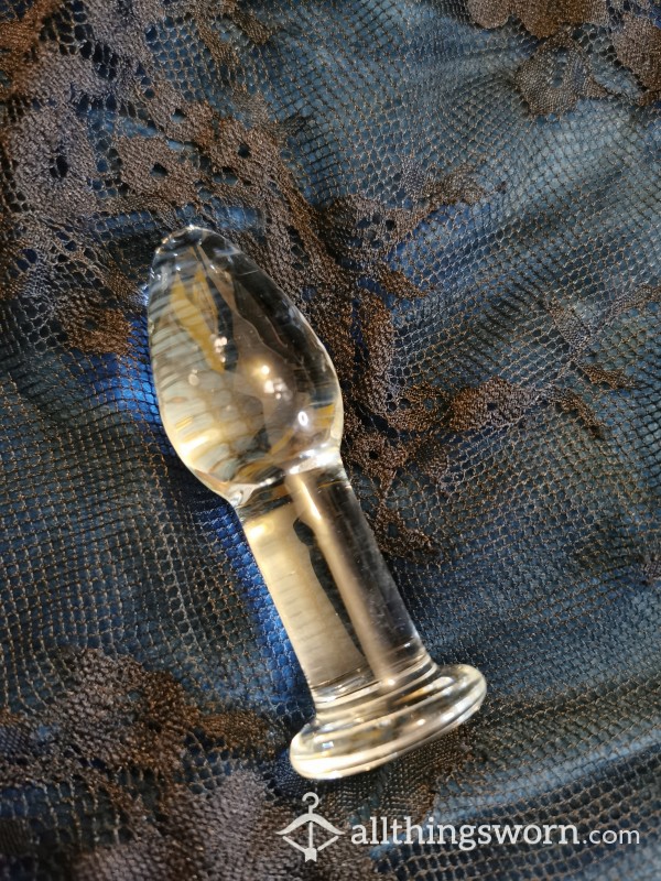 Clear Glass Used Medium Butt Plug