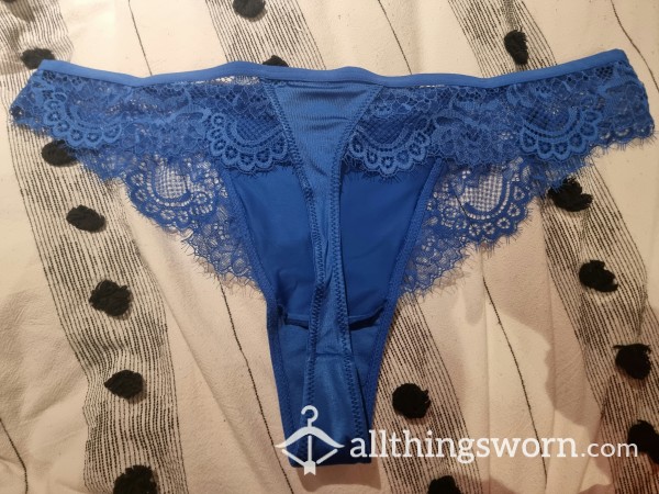 REDUCED PRICE! Cobalt Blue | Thong/G-String | Silky, Satin, Lacey | Free UK P&P | Add-ons Available