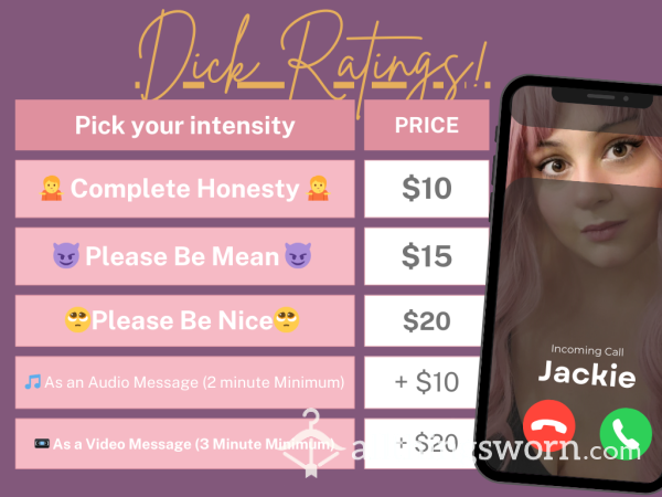 Cock Ratings By Jackie!