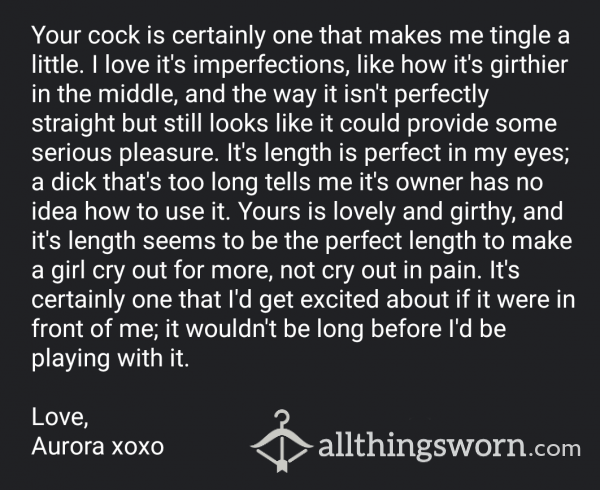 Cock Ratings- Short Or Long Individual Paragraph About Your Cock