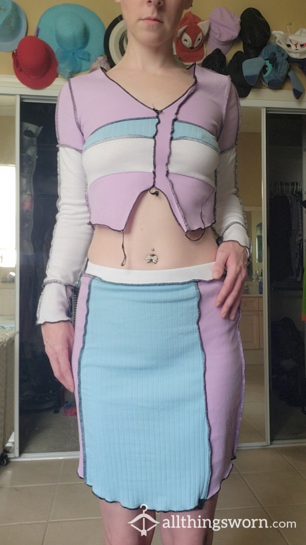 Colorblock Inside Out Skirt, Blouse, Video Bundle