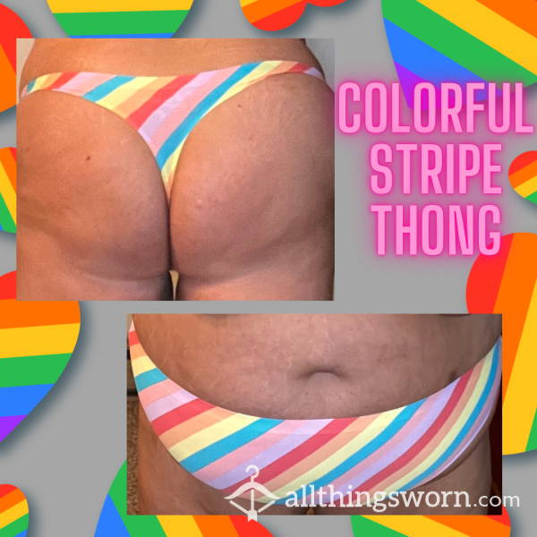Colorful Stripe Thong