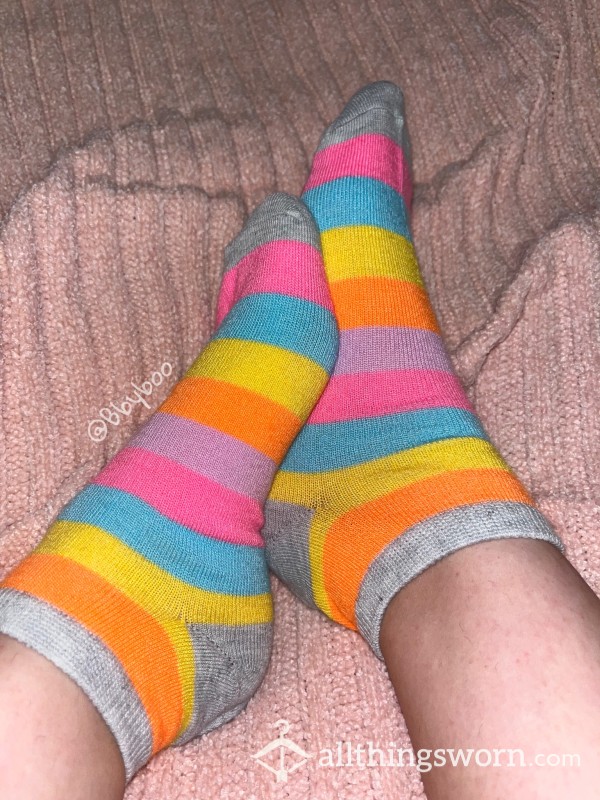 Colorful Striped Ankle Socks