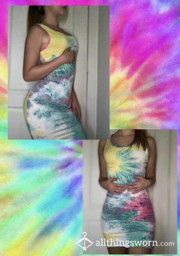 Colorful Tye Dye Sexy Dress 😍💗💜💛
