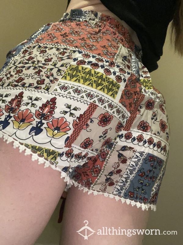 Colourful Patterned Shorts. Super Adorable! Will Wear For 5 Days - No Panties Underneath 😜