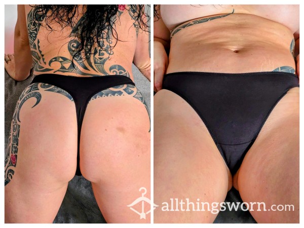 Thong For Sale ! - Well Worn Dirty Black Thong Panties With Alex's Scent - 48 Hour Wear