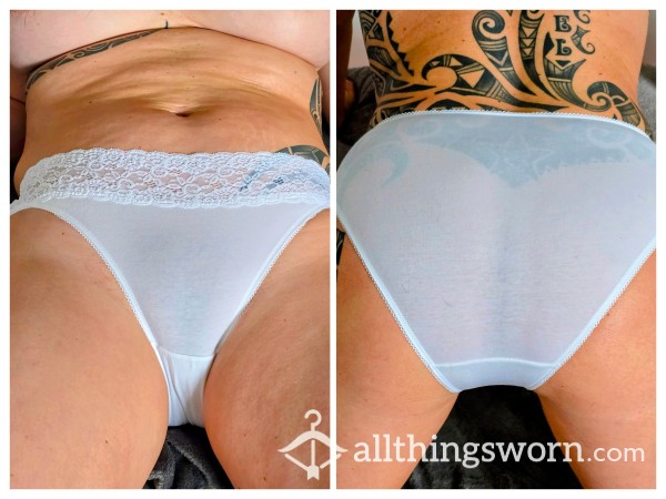 Panties For Sale ! - Well Worn Dirty White See Thru Panty With Alex's Scent - 48 Hour Wear