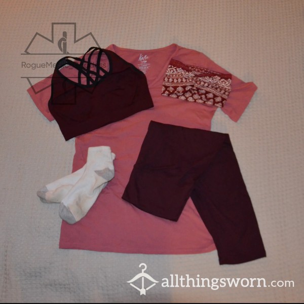 Gym Bundle - Shirt, Leggings, Sports Bra, Headband, & Socks *$125 Value*