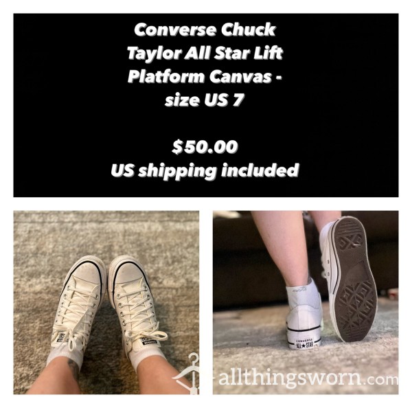 Dirty Worn Converse Chuck Taylor All Star Lift Platform Canvas