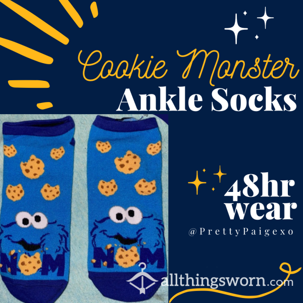 Cookie Monster Socks 🍪Small Feet 👣 Worn 48hours !!! 💋💦