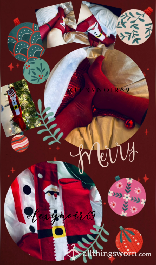 Cool 😎 Santa Xmas Socks (Knee-High)