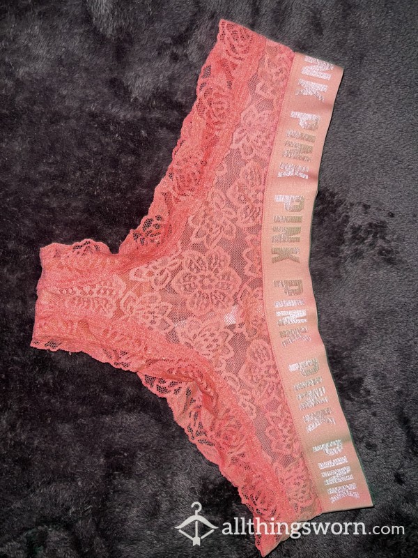 Peachy Colored Cheeky Lace Panties