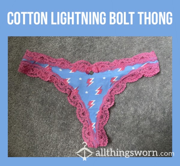 Cotton Lighting Bolt Thong⚡️