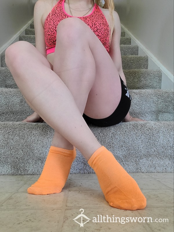 Cotton Orange Ankle Socks