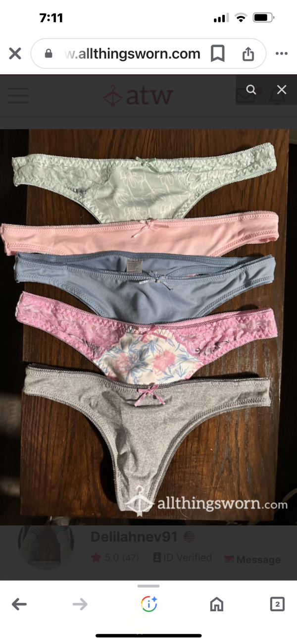 Cotton Thong Panty Comes With Up To Seven Day Where Pick Your Pair